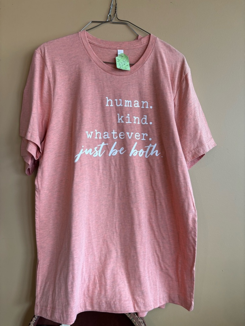 Just Be Both Pink Short Sleeve Tee XL New!